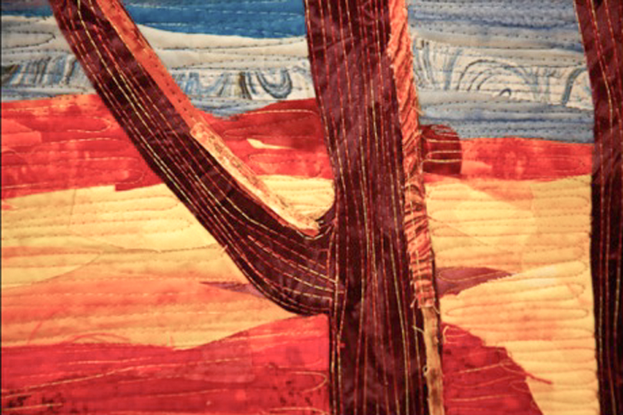 Blue, Orange, Yellow on Green